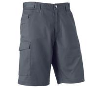 Russell Collection Poly/Cotton Twill Workwear Shorts Black Grey Green Khaki Navy