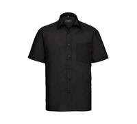 Russell Collection Short Sleeve Easy Care Poplin Shirt Black XL 2XL