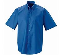 Russell Collection Short Sleeve Easycare Oxford Shirt - Oxford Blue - 17.5