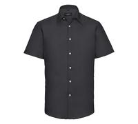 Russell Collection Short Sleeve Oxford Shirt Tailored Fit Men Women Smart Casual