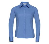 Russell Collection Women's Fitted Poplin Shirt - Corporate Blue - XL