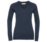 Russell Athletic Collection Womens/Ladies Cotton Acrylic V Neck Sweatshirt (French Navy) - Size 10 UK