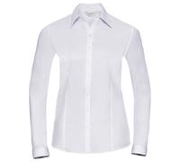 Russell Athletic Collection Womens/Ladies Herringbone Long-Sleeved Shirt (White) - Size Large