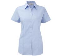 Russell Athletic Collection Womens/Ladies Herringbone Short-Sleeved Shirt (Light Blue) - Size X-Large