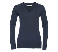 Marl V Neck Sweatshirt Russell Collection Navy XS