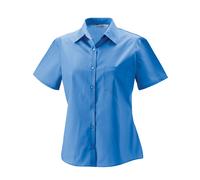 Russell Athletic Collection Womens/Ladies Poplin Easy-Care Short-Sleeved Formal Shirt (Corporate Blue) - Size Medium