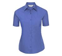 Poplin Easy-Care Short-Sleeved Shirt Russell Collection Blue M