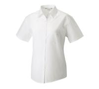 Russell Athletic Collection Womens/Ladies Poplin Easy-Care Short-Sleeved Shirt (White) - Size 12 UK