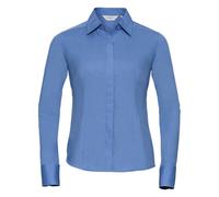 Russell Athletic Collection Womens/Ladies Poplin Fitted Long-Sleeved Formal Shirt (Corporate Blue) - Size 16 UK