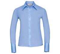 Russell Athletic Collection Womens/Ladies Ultimate Non-Iron Long-Sleeved Shirt (Bright Sky) - Blue Cotton - Size 16 UK