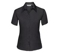 Russell Athletic Collection Womens/Ladies Ultimate Non-Iron Short-Sleeved Shirt (Black) Cotton - Size Medium