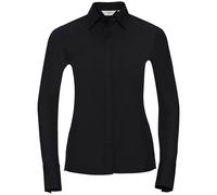 Russell Athletic Collection Womens/Ladies Ultimate Stretch Long-Sleeved Formal Shirt (Black) - Size Medium