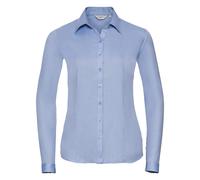 Russell Women's Long Sleeve Herringbone Shirt Stylish Durable Fitted