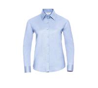 Russell Collection Women's Long Sleeve Oxford Shirt Smart Tailored Fit
