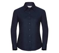 Russell Collection Women's Long Sleeve Oxford Shirt Smart Tailored Fit