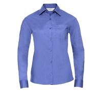 (4XL, Corporate Blue) Russell Collection Ladies/Womens Long Sleeve Shirt