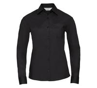 Russell Athletic Collection Ladies/Womens Long Sleeve Shirt (Black) - Size Medium