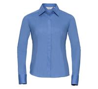 Russell Athletic Collection Ladies/Womens Long Sleeve Poly-Cotton Easy Care Fitted Poplin Shirt (Corporate Blue) - Multicolour - Size 2XL