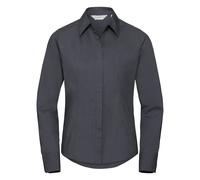 Russell Athletic Collection Ladies/Womens Long Sleeve Poly-Cotton Easy Care Fitted Poplin Shirt (Convoy Grey) - Multicolour - Size 2XL