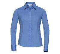 Russell Collection Women's Long Sleeve Polycotton Easycare Fitted Poplin Shirt