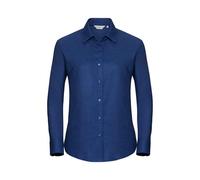 Russell Collection Women's Oxford Long-Sleeved Shirt in Pale Blue | Size: XS Russell Collection Pale Blue XS