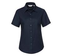 Russell Collection Women's Oxford Short-Sleeved Shirt - Bright Navy - XXL - Bright Navy - 70% Cotton/30% Polyester