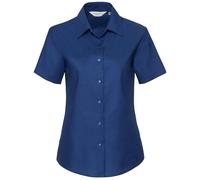 Russell Collection Women's Oxford Short-Sleeved Shirt in Pale Blue | Size: XS Russell Collection Pale Blue XS