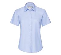 Russell Collection Women's Short Sleeve Oxford Shirt Tailored Fit Smart Casual