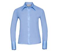Russell Collection Women's Ultimate Non-Iron Tailored Long-Sleeved Shirt in Light Blue | Size: 3XL Russell Collection Light Blue 3XL
