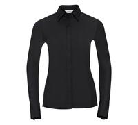 Russell Collection Women's Ultimate Stretch Slim Long-Sleeved Shirt in Black | Size: 2XL Russell Collection Black 2XL