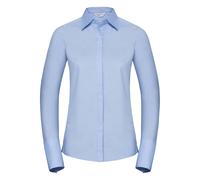 Russell Collection Women's Ultimate Stretch Slim Long-Sleeved Shirt in Light Blue | Size: 4XL Russell Collection Light Blue 4XL