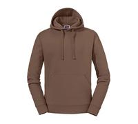 Russell Europe Authentic Hooded Sweatshirt Mocha Contemporary Fit Luxurious