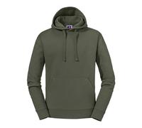 Russell Europe Authentic Hooded Sweatshirt Olive Contemporary Fit Luxurious