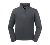 Russell Europe Authentic Â¼ Zip Sweatshirt Modern Fit Brushed Fleece Cotton