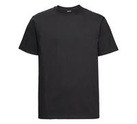 Russell Men's Europe Classic Heavyweight Ringspun Short Sleeve T-Shirt in Black | Size: XL Russell Black XL
