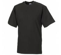 Russell Europe Mens Workwear Short Sleeve Cotton T-Shirt (2XL) (Black)