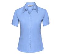 Russell Europe Women's Short Sleeve Non Iron Shirt Contemporary Fit Cotton Micro