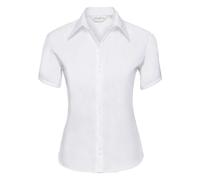 Russell Europe Women's Short Sleeve Non Iron Shirt Contemporary Fit Cotton Micro