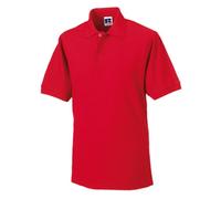 Russell hard polo bright red L