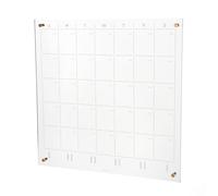 russell+hazel Acrylic Monthly Wall Calendar, Clear and Gold-Tone, Includes Wet Erase Markers and Mounting Hardware, 24” x 24” x .25”, Model Number: 44624