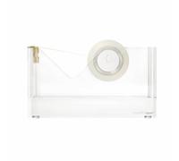 russell+hazel Acrylic Tape Dispenser, Clear with Gold-Toned Hardware, 1-13/16” x 6” x 3-3/8” (31734)