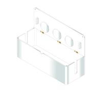 russell+hazel Desk Organizer Large Acrylic Cable Management Box, Transparent with White Backing, Hinged Lid, Integrated Notches & Hooks, 15.5" x 6" x 6" Cord Organizer for Home (102755)