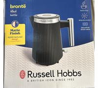 Russell Hobbs Kettle, Brontë Black 1.7L Stylish Matte & Silver Design 3000W