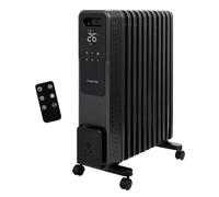 Russell Hobbs 11 Fin Oil Filled Radiator 2500W, Portable Electric Heater with 4 Heat Modes, Touch Control, LED Display & Remote Control, Overheat & Tip Over Protection, 25m² Room Size, RHOFR2500-M-D