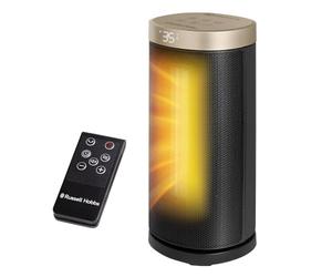 Russell Hobbs 13 Inch Space Portable Heater, 2000W Silent Oscillating Ceramic Electric Heater Black & Gold, Low Energy Digital Display, 5-Modes, 24hr Auto Timer, Overheat Protection, RHCTH2001G