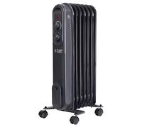 Russell Hobbs 1500W/1.5KW Oil Filled Radiator, 7 Fin Portable Electric Heater - Anthracite, Adjustable Thermostat, 3 Heat Settings, Overheat Protection, 15m sq Room Size, 2 Year Guarantee RHOFR7004A