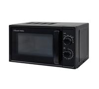 Russell Hobbs 17L Small Microwave Black Manual Textures 700W with 5 Power Levels & 30 min Timer, Defrost Function & Easy Clean, RHM1725B
