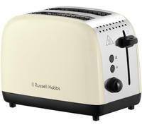 Russell Hobbs 2 Slice Toaster, Cream, Stainless Steel Gloss Finish