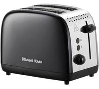 Russell Hobbs 2 Slice Lift & Look Toaster (Longer slots, 6 Browning levels, Defrost/Reheat/Cancel function, Removable Crumb Tray, 1670W, Black & Stainless Steel Gloss finish) 26550