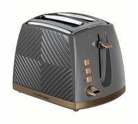 Russell Hobbs 26392 Groove 2 Slice Toaster Textured Grey and Gold